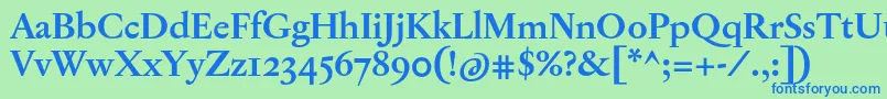 JannonTModerneProBold Font – Blue Fonts on Green Background
