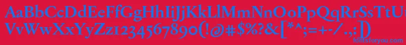 JannonTModerneProBold Font – Blue Fonts on Red Background
