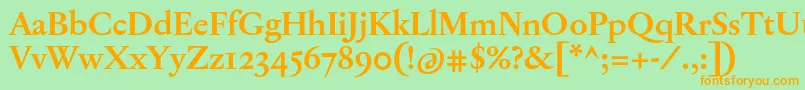 JannonTModerneProBold Font – Orange Fonts on Green Background