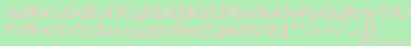 JannonTModerneProBold Font – Pink Fonts on Green Background