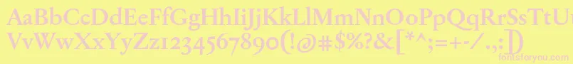 JannonTModerneProBold Font – Pink Fonts on Yellow Background