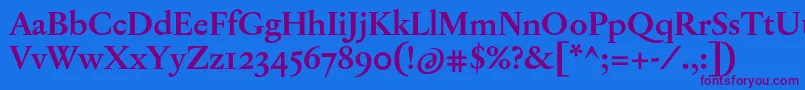 JannonTModerneProBold Font – Purple Fonts on Blue Background
