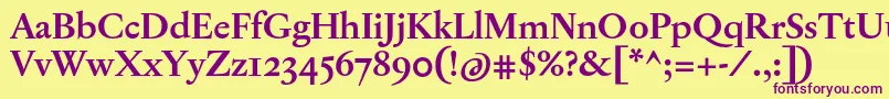 JannonTModerneProBold Font – Purple Fonts on Yellow Background