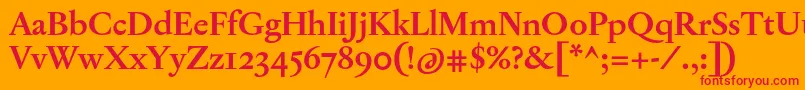 フォントJannonTModerneProBold – オレンジの背景に赤い文字