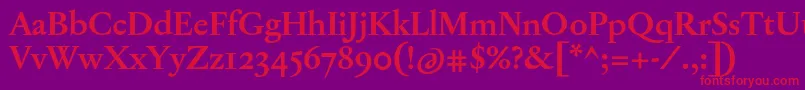 JannonTModerneProBold Font – Red Fonts on Purple Background