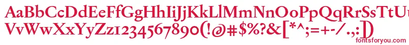 JannonTModerneProBold-Schriftart – Rote Schriften auf weißem Hintergrund