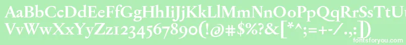 JannonTModerneProBold Font – White Fonts on Green Background