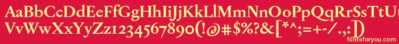 JannonTModerneProBold Font – Yellow Fonts on Red Background