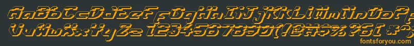 EnsignFlandryLasshadItalic-Schriftart – Orangefarbene Schriften auf schwarzem Hintergrund