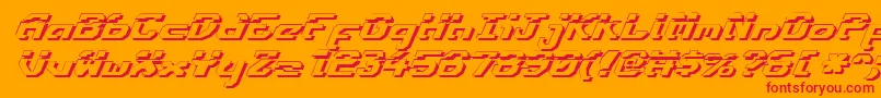 EnsignFlandryLasshadItalic Font – Red Fonts on Orange Background