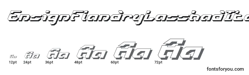 Размеры шрифта EnsignFlandryLasshadItalic