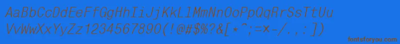 Mnc38C Font – Brown Fonts on Blue Background