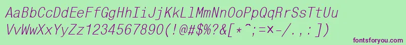 Mnc38C Font – Purple Fonts on Green Background