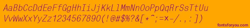 More about Mnc38C Font Mnc38C Font – Purple Fonts on Orange Background