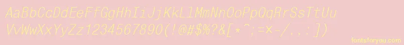 Mnc38C Font – Yellow Fonts on Pink Background