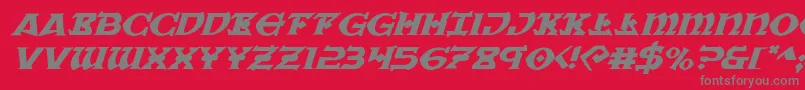 Warpriestexpandital Font – Gray Fonts on Red Background