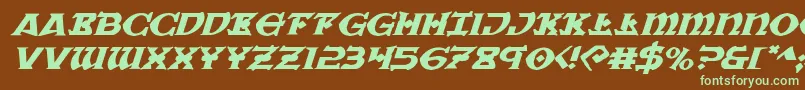 Warpriestexpandital Font – Green Fonts on Brown Background