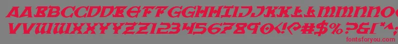 Warpriestexpandital Font – Red Fonts on Gray Background