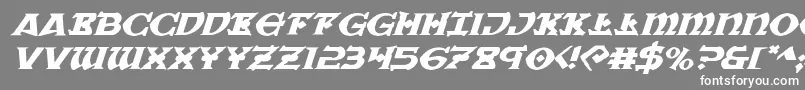 フォントWarpriestexpandital – 灰色の背景に白い文字