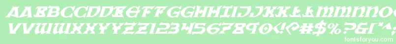 Warpriestexpandital Font – White Fonts on Green Background