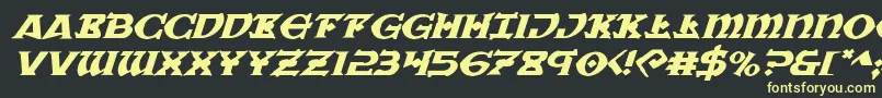 Warpriestexpandital Font – Yellow Fonts on Black Background