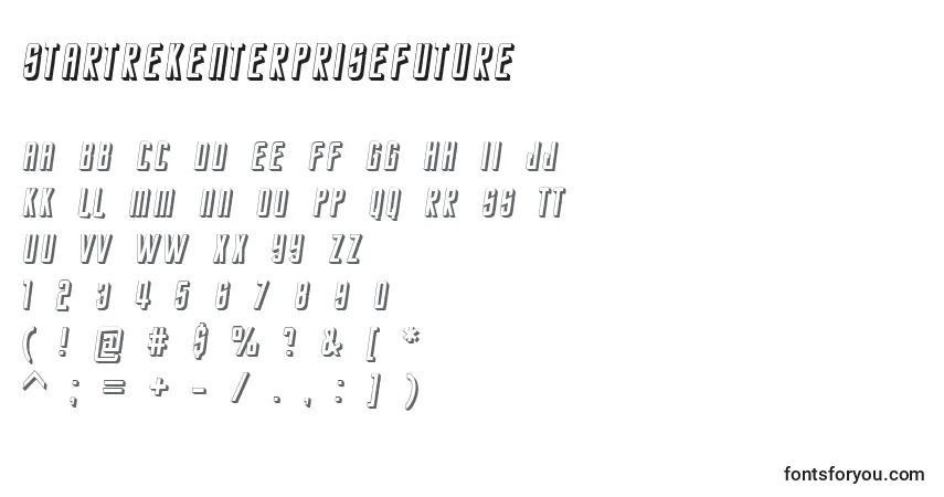 Schriftart StarTrekEnterpriseFuture – Alphabet, Zahlen, spezielle Symbole