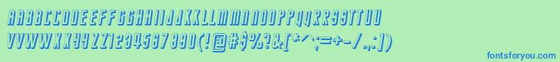 StarTrekEnterpriseFuture Font – Blue Fonts on Green Background