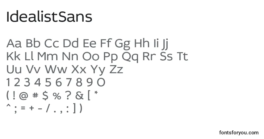 Шрифт IdealistSans (77404) – алфавит, цифры, специальные символы