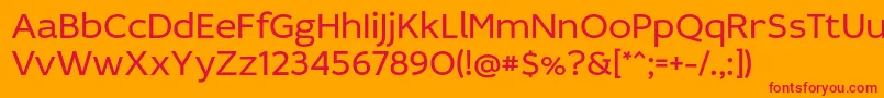 フォントIdealistSans – オレンジの背景に赤い文字