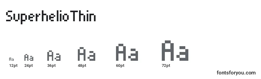 SuperhelioThin Font Sizes