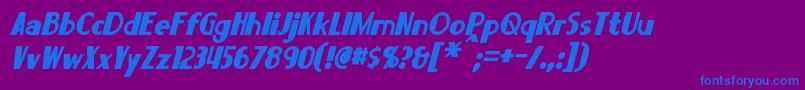 LorreItalic Font – Blue Fonts on Purple Background