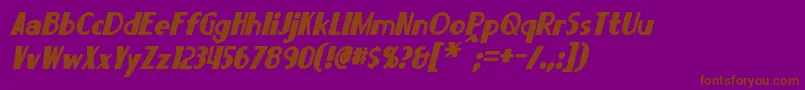 フォントLorreItalic – 紫色の背景に茶色のフォント