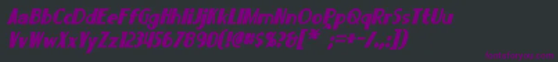 LorreItalic-fontti – violetit fontit mustalla taustalla