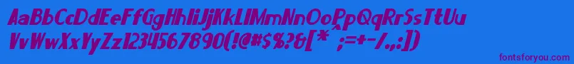 LorreItalic Font – Purple Fonts on Blue Background
