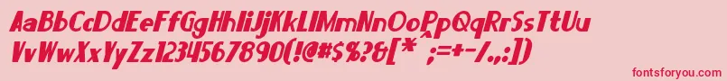 LorreItalic-fontti – punaiset fontit vaaleanpunaisella taustalla