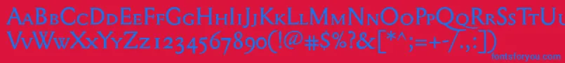 Mediaevalsc+Osf Font – Blue Fonts on Red Background