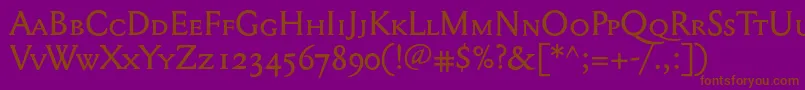 Mediaevalsc+Osf Font – Brown Fonts on Purple Background