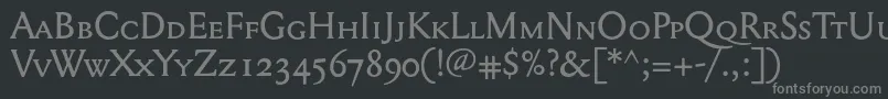 Mediaevalsc+Osf Font – Gray Fonts on Black Background