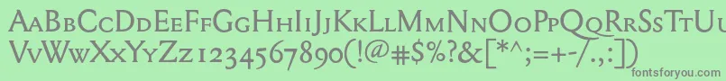 Шрифт Mediaevalsc+Osf – серые шрифты на зелёном фоне