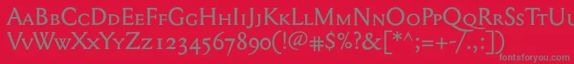 フォントMediaevalsc+Osf – 赤い背景に灰色の文字