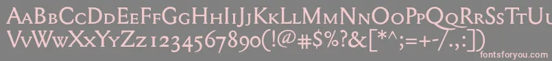 Mediaevalsc+Osf Font – Pink Fonts on Gray Background