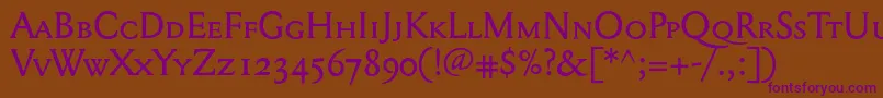 Шрифт Mediaevalsc+Osf – фиолетовые шрифты на коричневом фоне