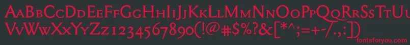 Mediaevalsc+Osf Font – Red Fonts on Black Background