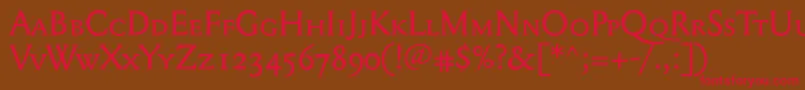 Mediaevalsc+Osf Font – Red Fonts on Brown Background