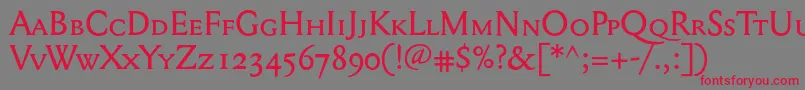Mediaevalsc+Osf Font – Red Fonts on Gray Background