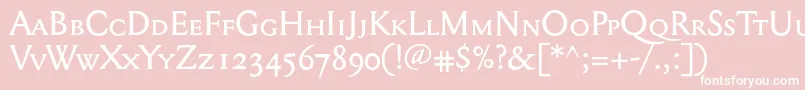 Mediaevalsc+Osf Font – White Fonts on Pink Background