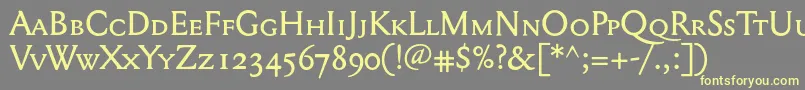 Шрифт Mediaevalsc+Osf – жёлтые шрифты на сером фоне