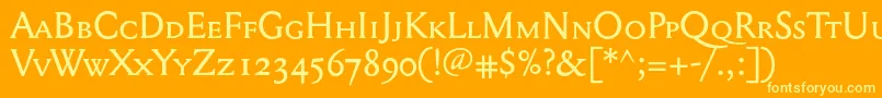 Mediaevalsc+Osf Font – Yellow Fonts on Orange Background