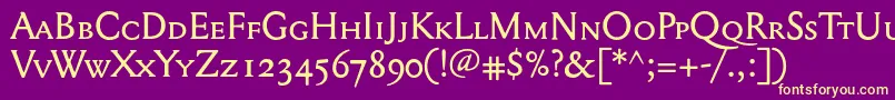 Шрифт Mediaevalsc+Osf – жёлтые шрифты на фиолетовом фоне