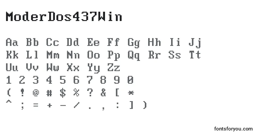 Fuente ModerDos437Win - alfabeto, números, caracteres especiales